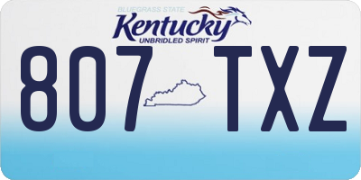 KY license plate 807TXZ