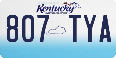 KY license plate 807TYA