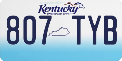 KY license plate 807TYB