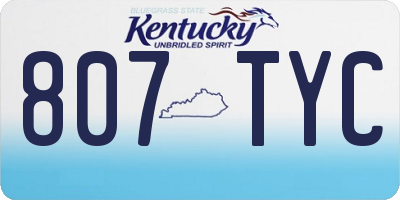 KY license plate 807TYC