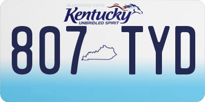 KY license plate 807TYD