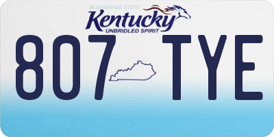 KY license plate 807TYE