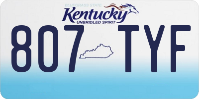 KY license plate 807TYF