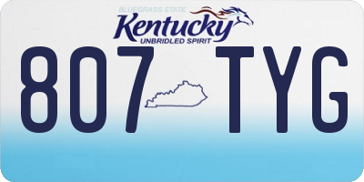 KY license plate 807TYG