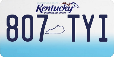 KY license plate 807TYI