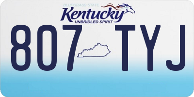 KY license plate 807TYJ