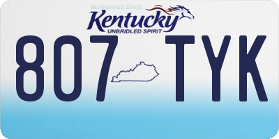KY license plate 807TYK