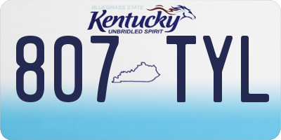 KY license plate 807TYL