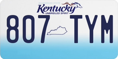 KY license plate 807TYM
