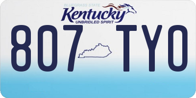 KY license plate 807TYO