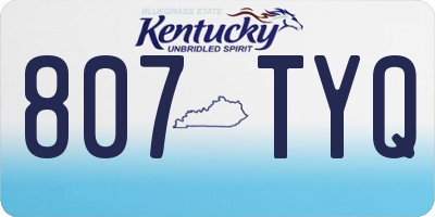 KY license plate 807TYQ