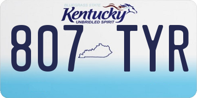 KY license plate 807TYR