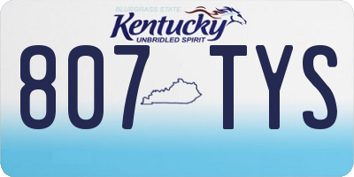 KY license plate 807TYS