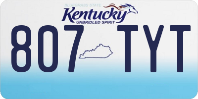 KY license plate 807TYT