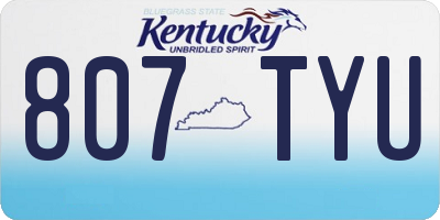 KY license plate 807TYU