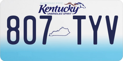 KY license plate 807TYV