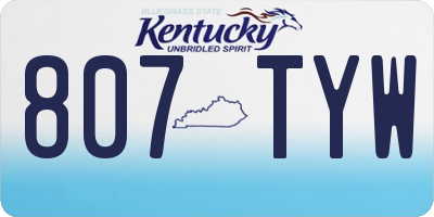KY license plate 807TYW