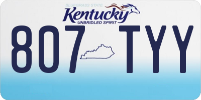KY license plate 807TYY