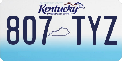 KY license plate 807TYZ