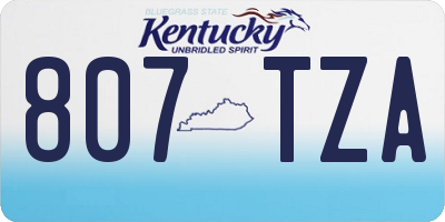 KY license plate 807TZA