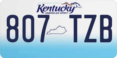 KY license plate 807TZB