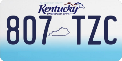 KY license plate 807TZC