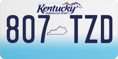 KY license plate 807TZD