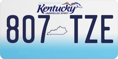KY license plate 807TZE