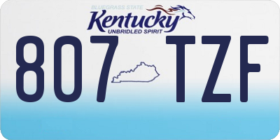 KY license plate 807TZF