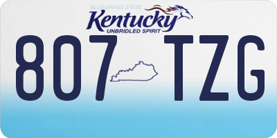 KY license plate 807TZG
