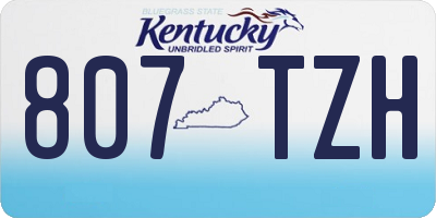 KY license plate 807TZH