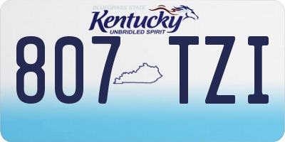 KY license plate 807TZI