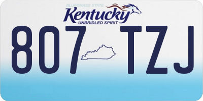 KY license plate 807TZJ