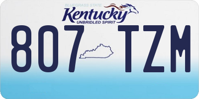 KY license plate 807TZM