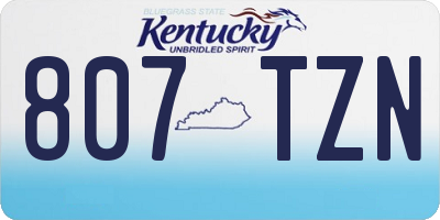 KY license plate 807TZN