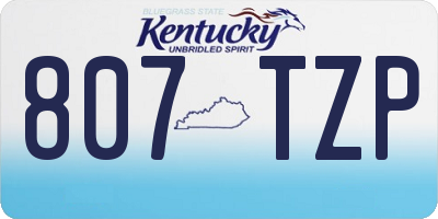 KY license plate 807TZP