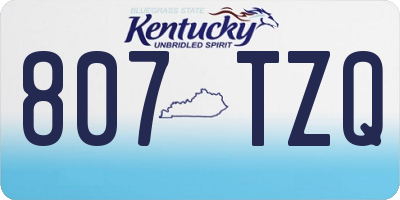 KY license plate 807TZQ