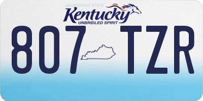 KY license plate 807TZR