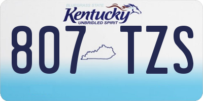 KY license plate 807TZS
