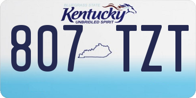 KY license plate 807TZT