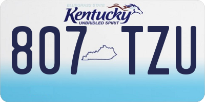 KY license plate 807TZU