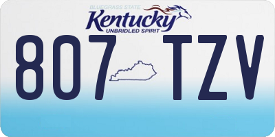 KY license plate 807TZV