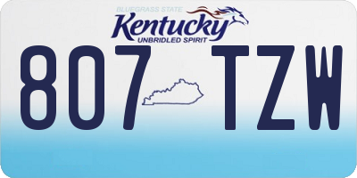KY license plate 807TZW