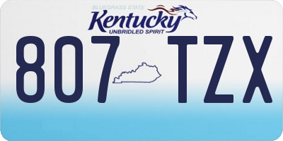 KY license plate 807TZX
