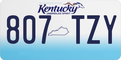 KY license plate 807TZY