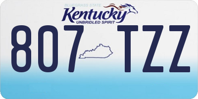 KY license plate 807TZZ