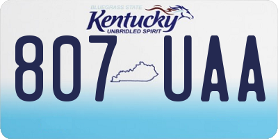 KY license plate 807UAA