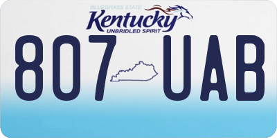 KY license plate 807UAB