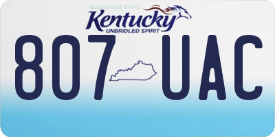KY license plate 807UAC