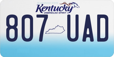 KY license plate 807UAD
